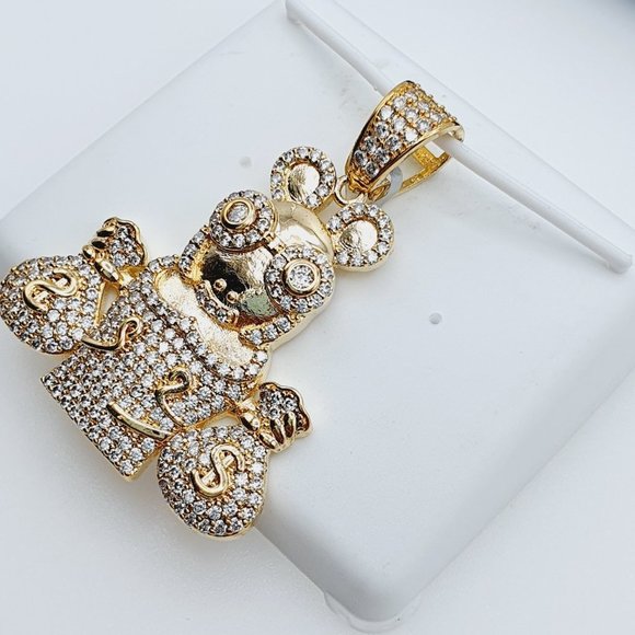 "14K Gold Plated Cubic Zircon Pendant, EVBRS361 - Picture 7 of 9